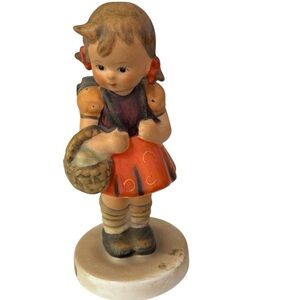 Hummel Goebel School Girl 1950’s to 60’s Girl Back pack Basket West Germany